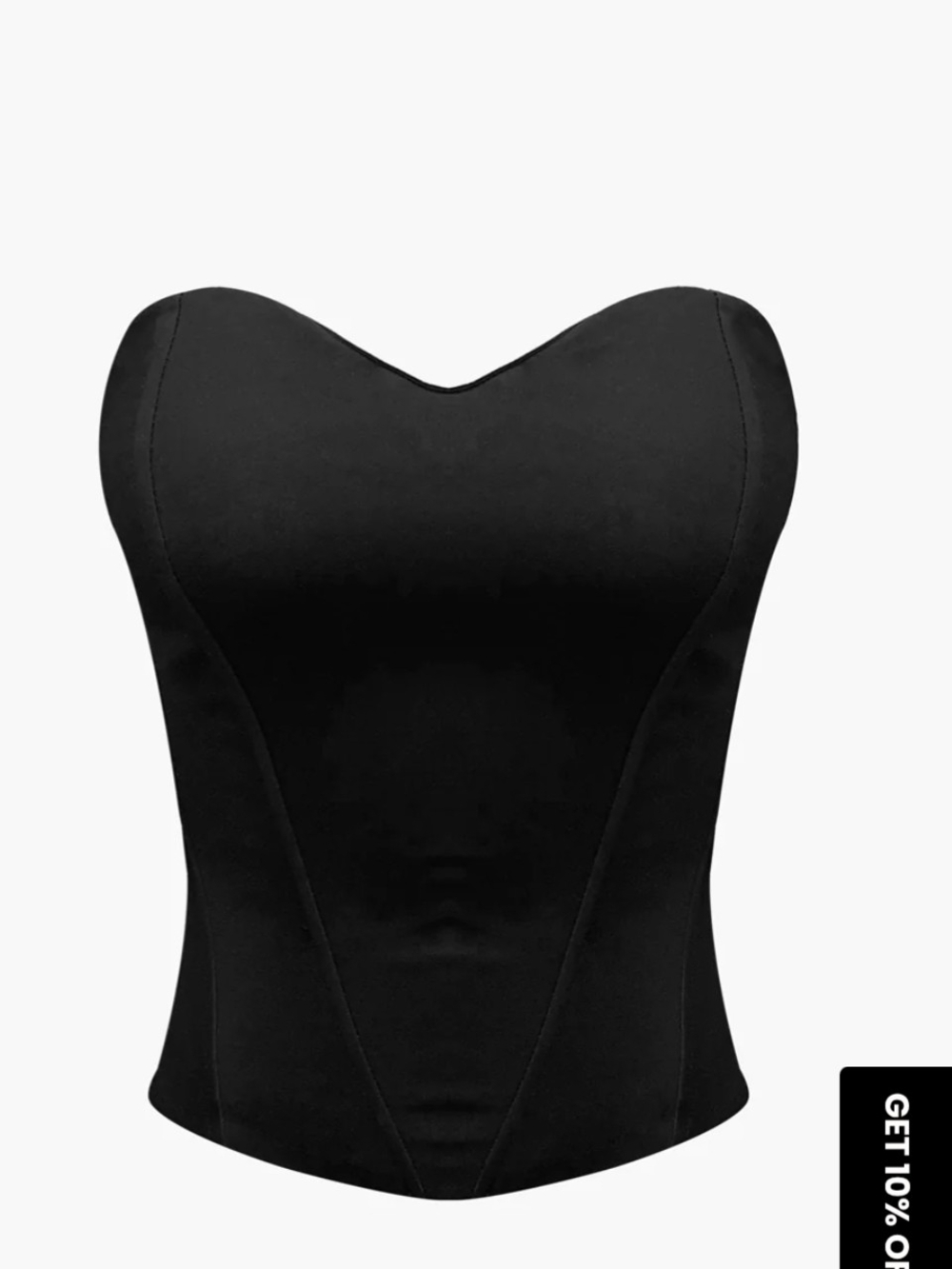 Commense Black Strapless Bustier Top